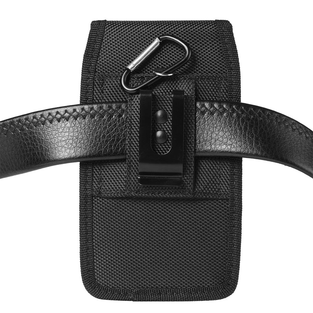 Universal Black Oxford Phone Waist Pouch with Belt Clip & Card Slot 2XL