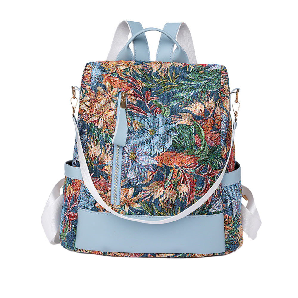 Printed Anti-theft School Backpack Multifunctional Large Capacity Travel Bag Mixcolor