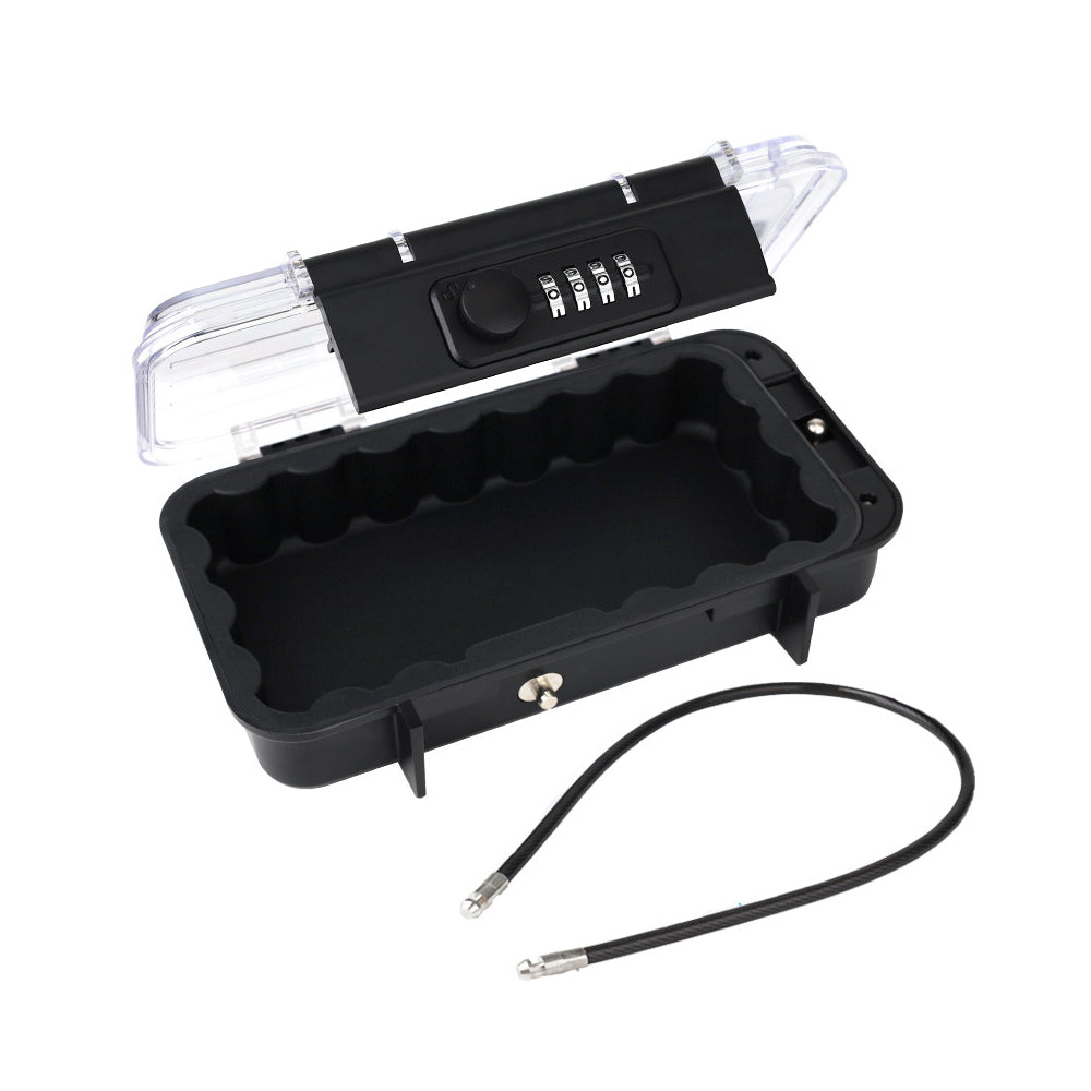 Portable Safe Box Combination Code Security Case LockBox with Removable Chain Transparent