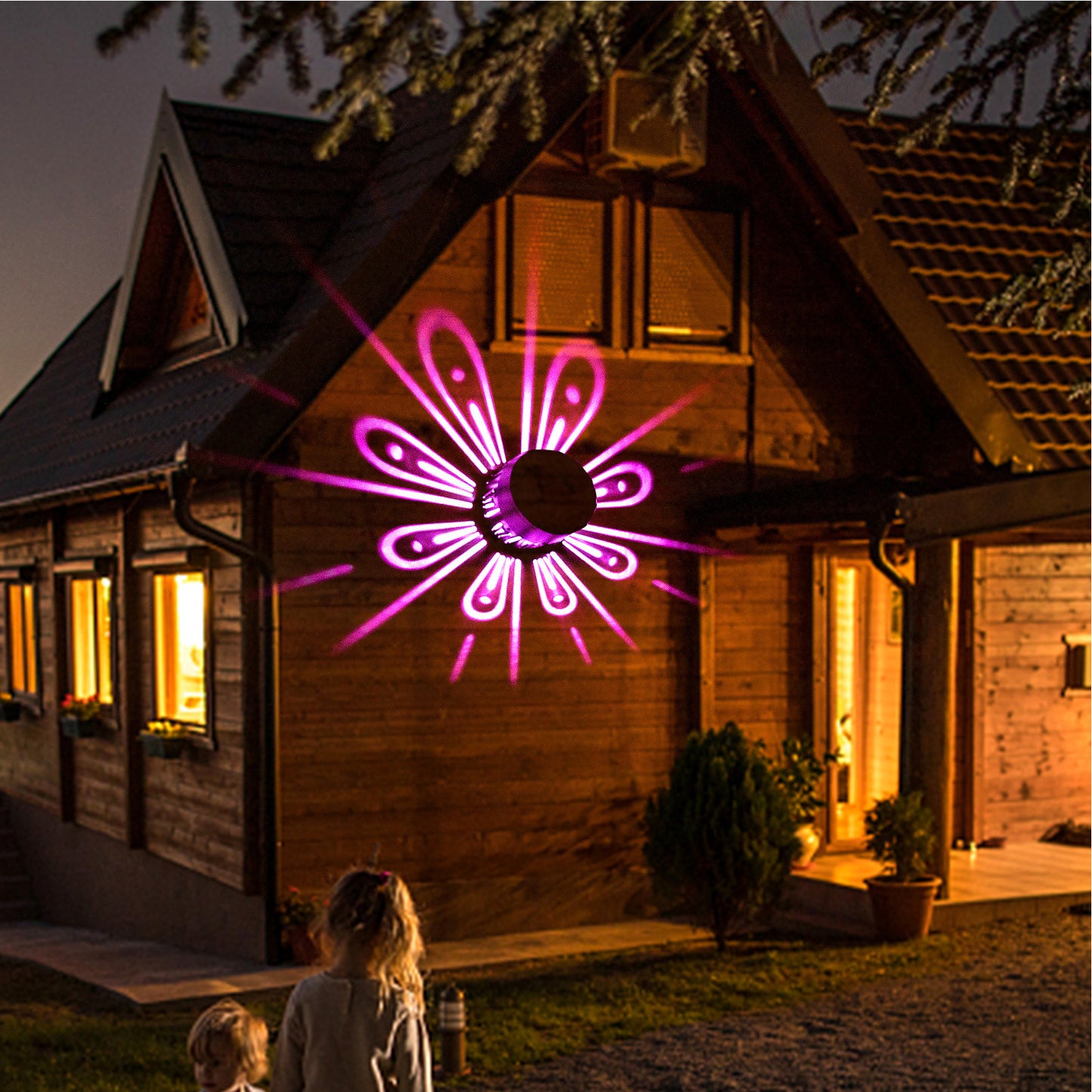2Pcs Solar Fence Lights for Outdoor Decoration Wall Light