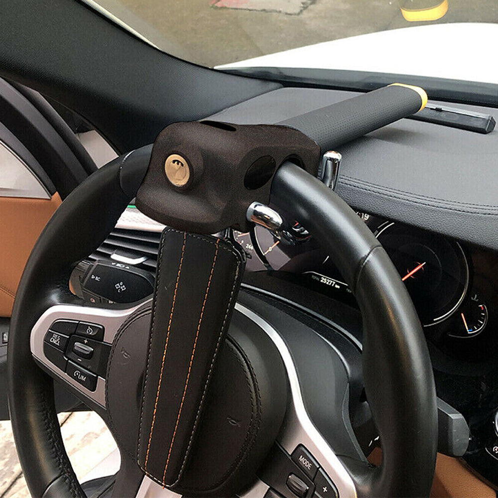 Universal Steering Wheel Lock Anti Theft Device for Cars-Black