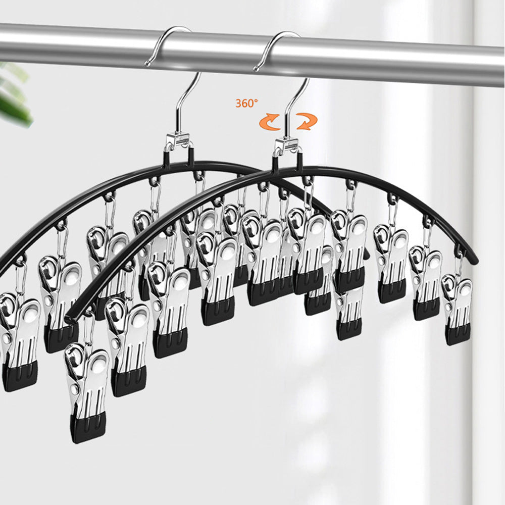 2 Pack Space-Saving 10-Clip Pants Hangers for Leggings Skirts Clothes