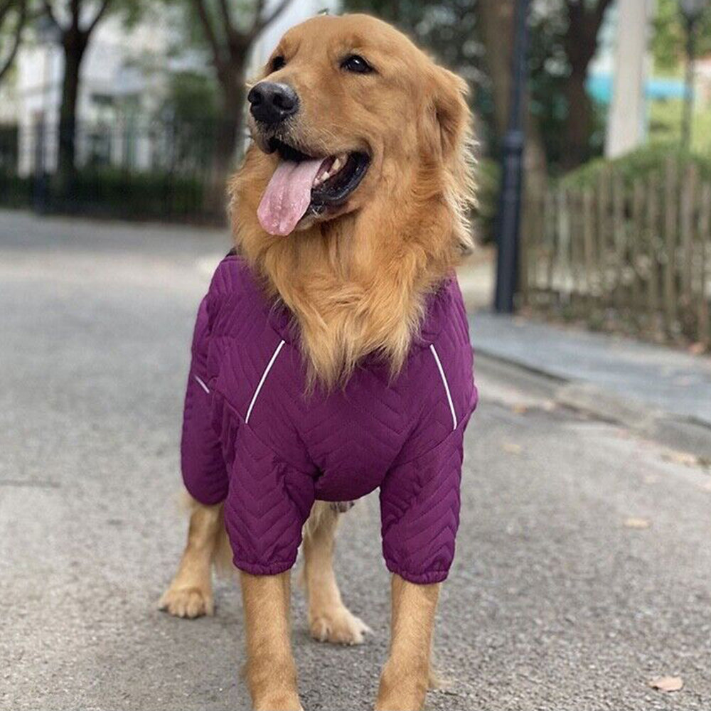 Warm Dog Vest Reflective Coat Windproof Winter Jacket for Pet Dogs Purple