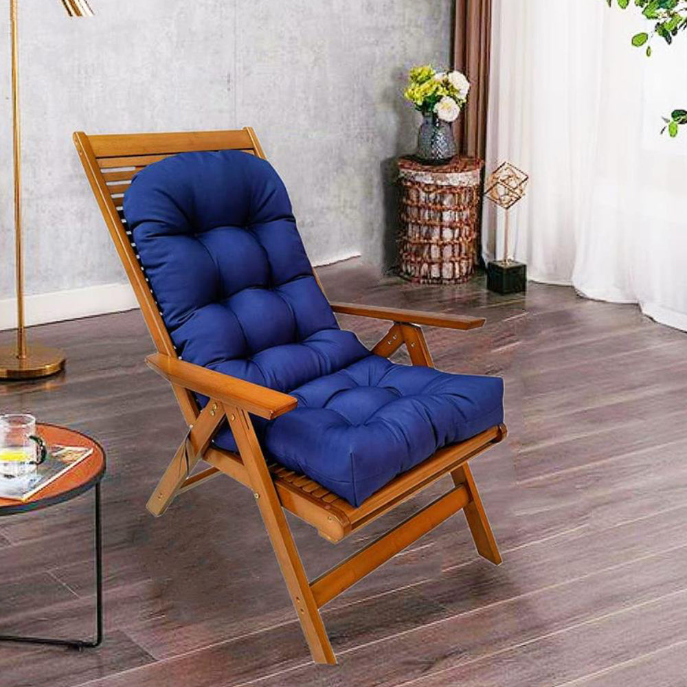 Patio Adirondack Chair Cushion High Back Rocking Chair Seat Pad with Ties Navy