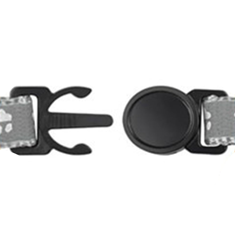 Reflective Pet Collar with Apple AirTag Holder for Cats Kittens Puppies Grey