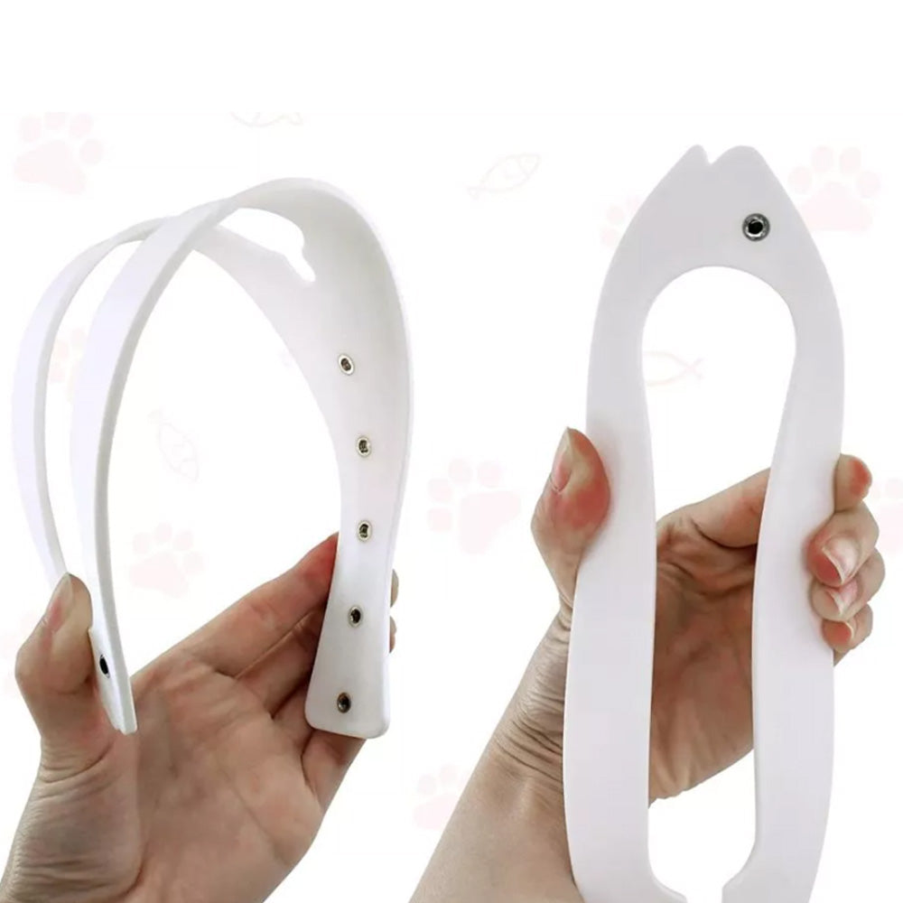 Adjustable Cat Door Latch Fast Flex Pet Door Stopper to Keep Dogs Away White