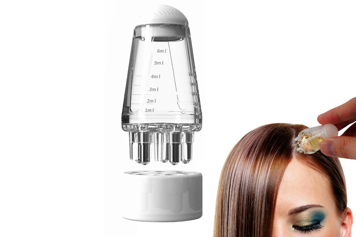 6ML Scalp Applicator Liquid Guiding Hair Growth Comb Serum Oil Apply Massager-White