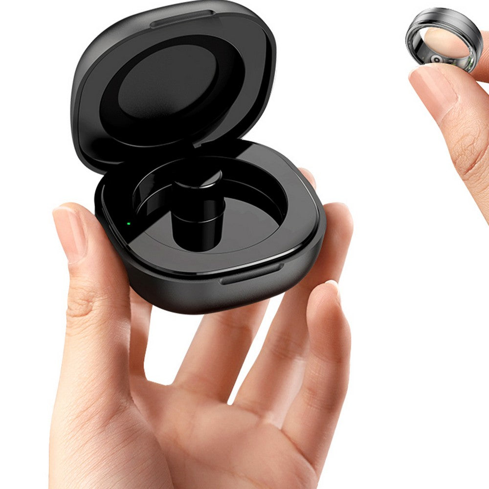 Smart Ring Fitness Ring Heart Rate Monitor Sleep Tracker Pedometer Calories Step Counter Fitness Tracker Health Ring 5ATM Waterproof Smart Rings-Black