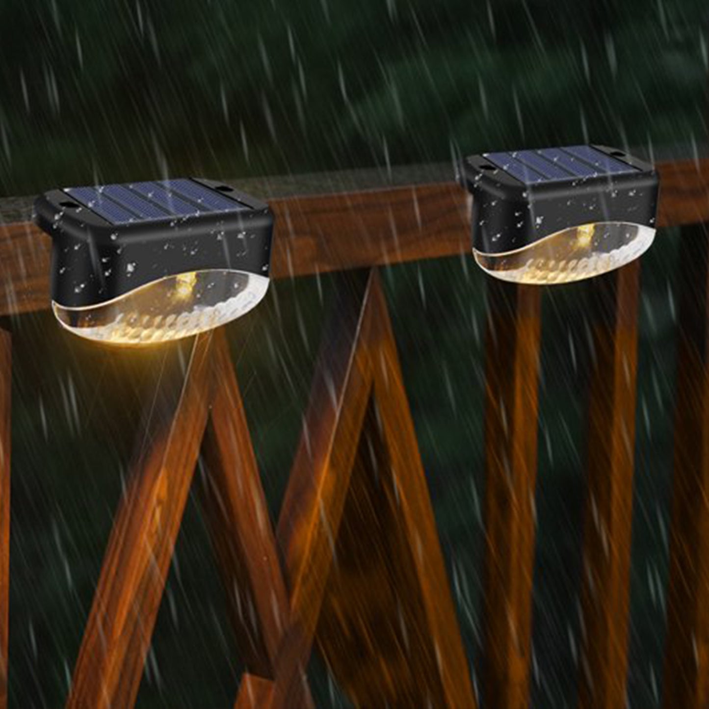 4Pcs Solar Waterproof Fence Yard Lamp Lamp Deck Lights Wall Landscape Lamp -Warm White