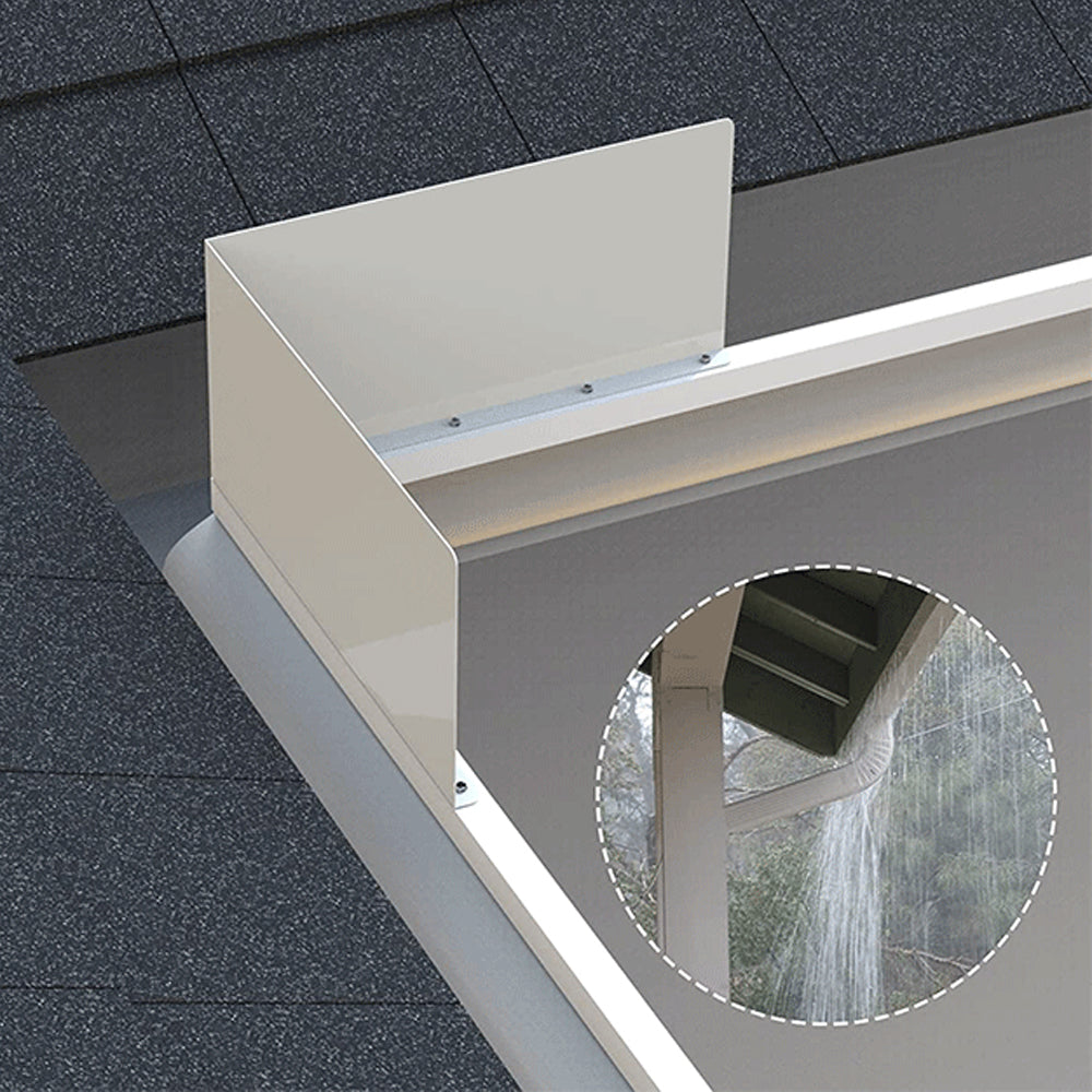 Set of 4Pcs Gutter Valley Splash Guards Rain Drip Gutter Guard for House Shingle Roofs Corner