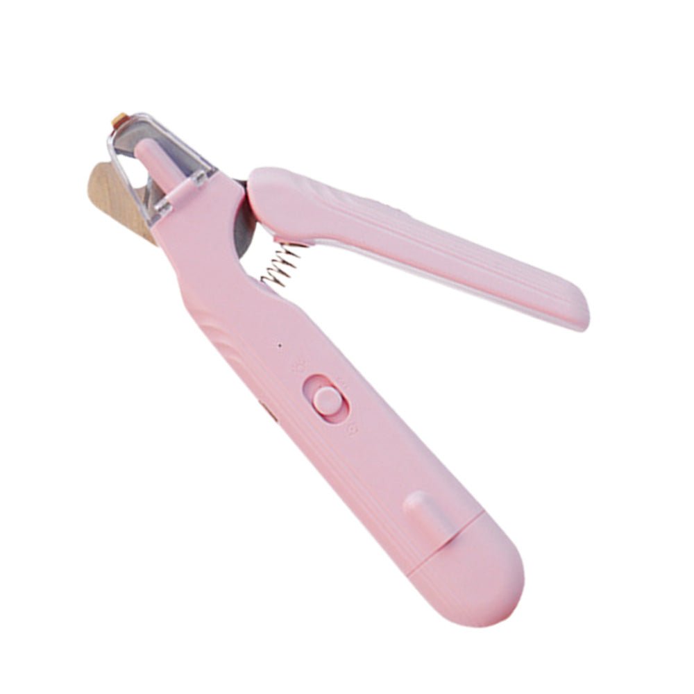 2-in-1 Pet Nail Grinder with LED Lights USB Rechargeable Dog Nail Clippers Cats Claw Trimmer Pink