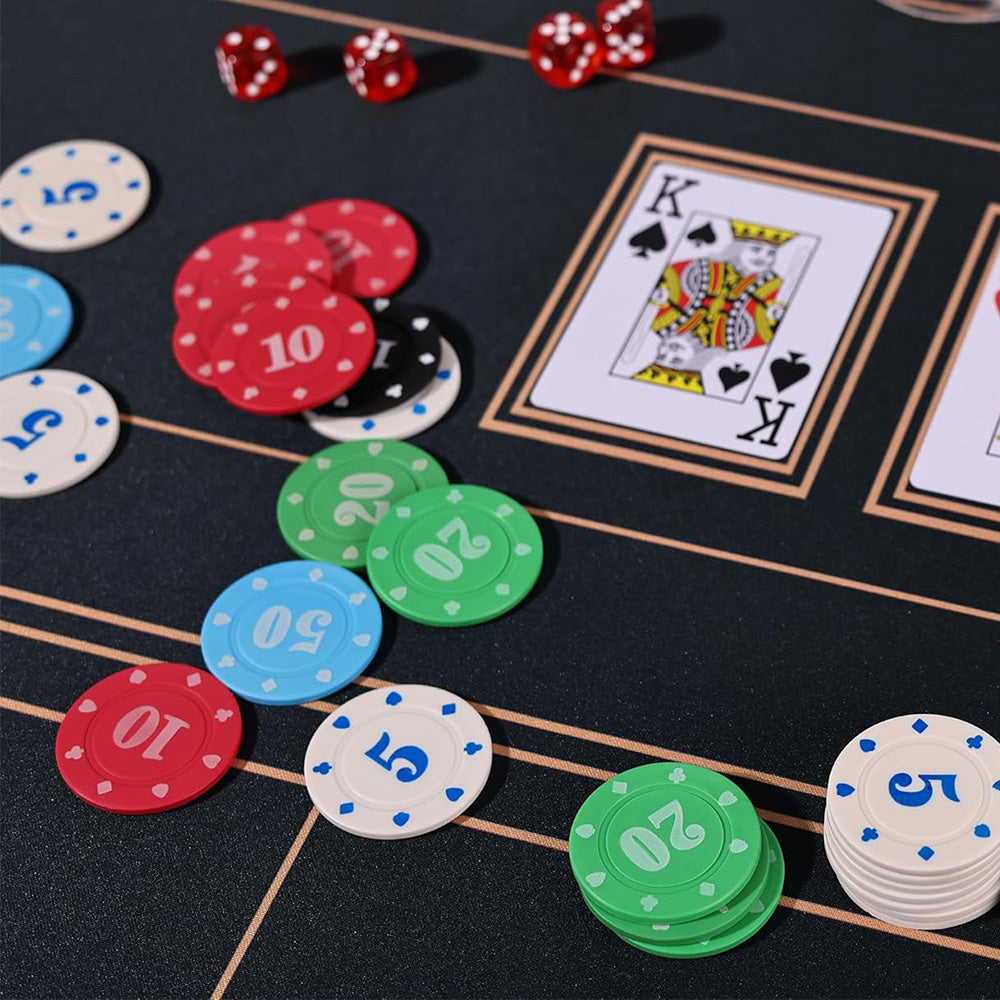 100Pcs Poker Chips Set with Storage Box ¨C Durable Plastic Chips for Home Poker Nights