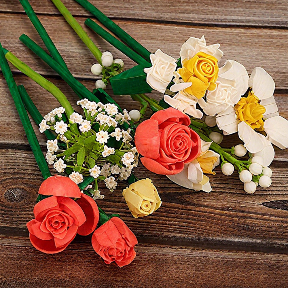 Wildflower Bouquet Building Blocks ¨C Creative DIY Flower Model Toy Set for Home Decoration