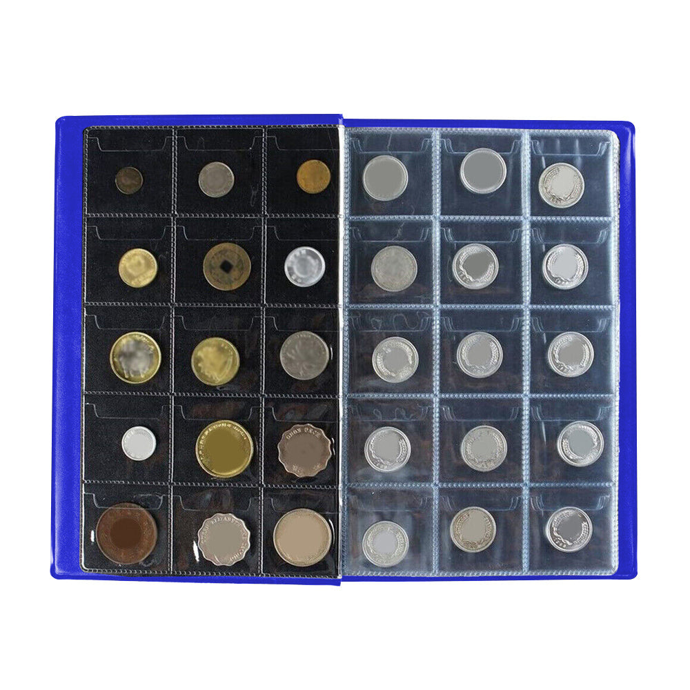 240-Pocket Coin Collection Album Coin Storage Book Coins Display Case Blue
