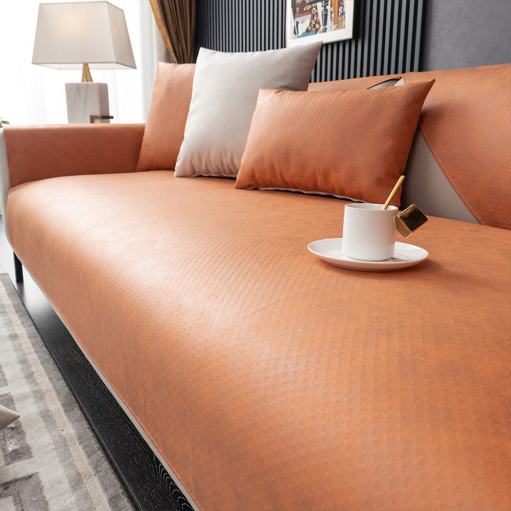 Water Resistant Sofa Cover Stretch Furniture Protector for Kids and Pets -Orange
