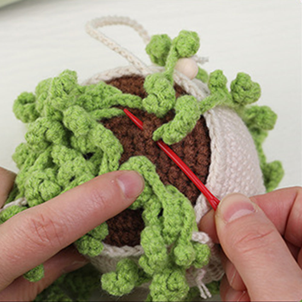 Knitting Kit for Beginners Hanging Potted Plants Needlework Starter Kit Style 3