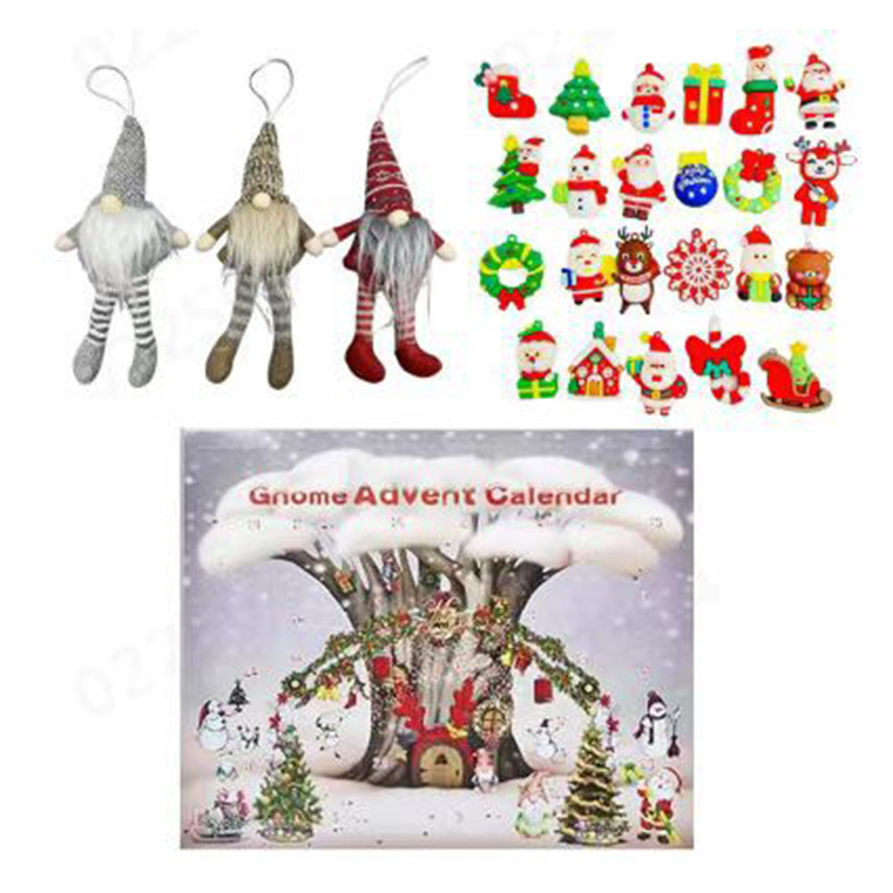 24 Days Christmas Plush Gnome Advent Calendar Xmas Countdown Calendar with Collectible Gnome Dolls
