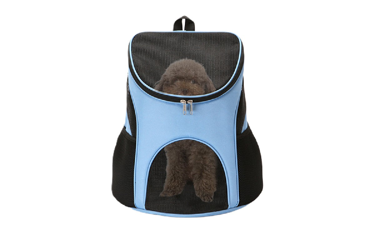 Portable Travel Ventilated Design Breathable Pet Carrier Backpack For Dog And Cat-Blue
