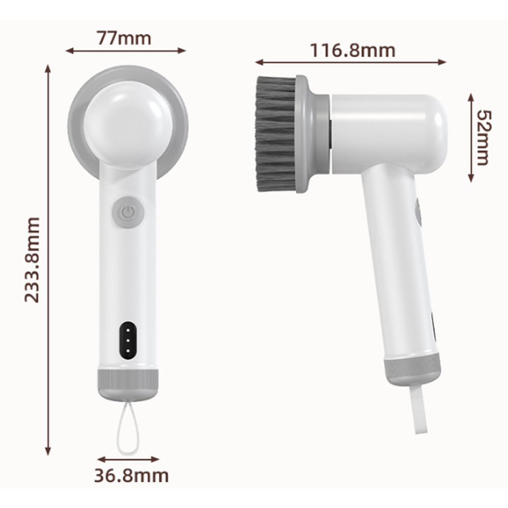 2-Speed Electric Spin Scrubber Cordless Power Cleaning Brush with 3 Brush Heads