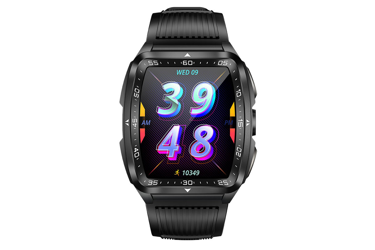Military Smart Watch for Men Heart Rate Sleep Monitor IPX8 Waterproof for Android iOS -Black and White