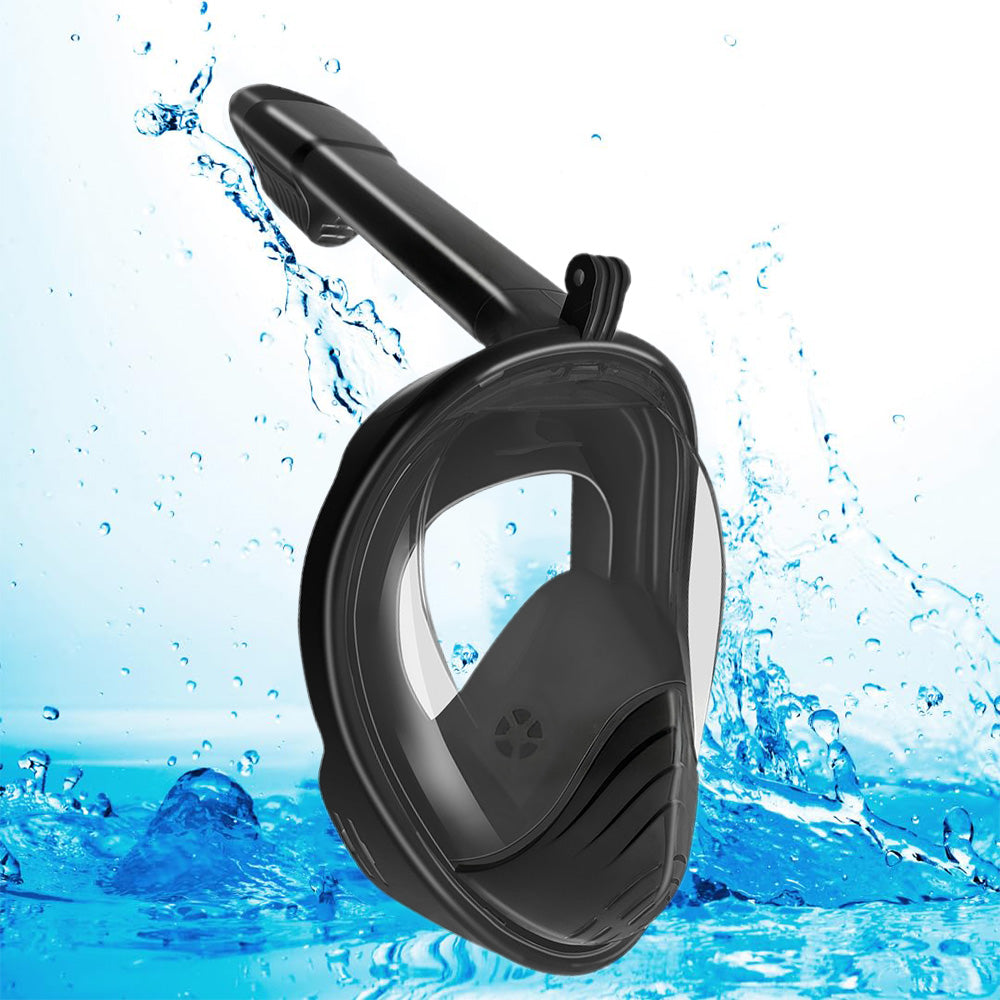 Full Face Snorkel Mask ¨C 180 Degree Panoramic View Anti-Fog & Leak-Proof Design Black