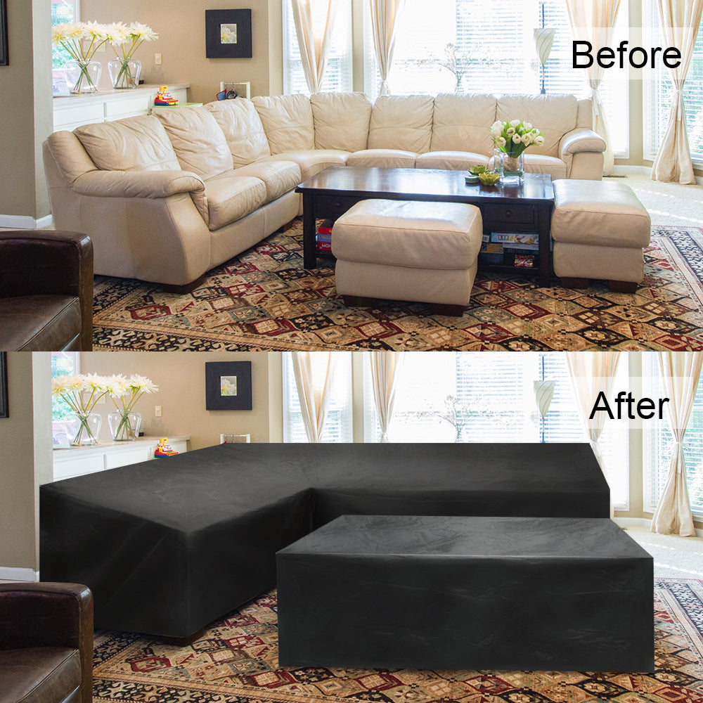 Outdoor Protector Cover Set for L Shape Corner Sofa Table Garden Rattan Sofa Cover Furniture Protector