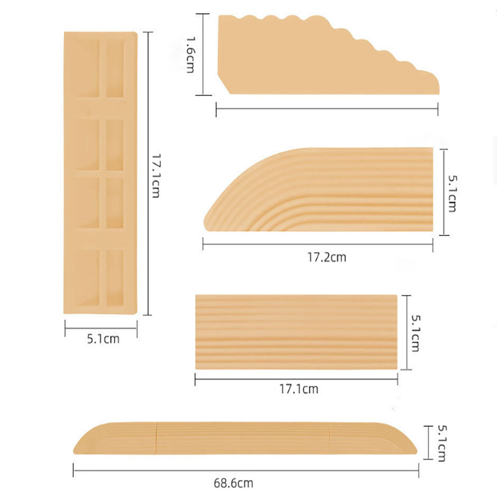 4Pcs Kit Threshold Bars Step Ramp Compatible with Ecovacs/Xiaomi/Cloud Whale Robot Vacuum Cleaner Beige