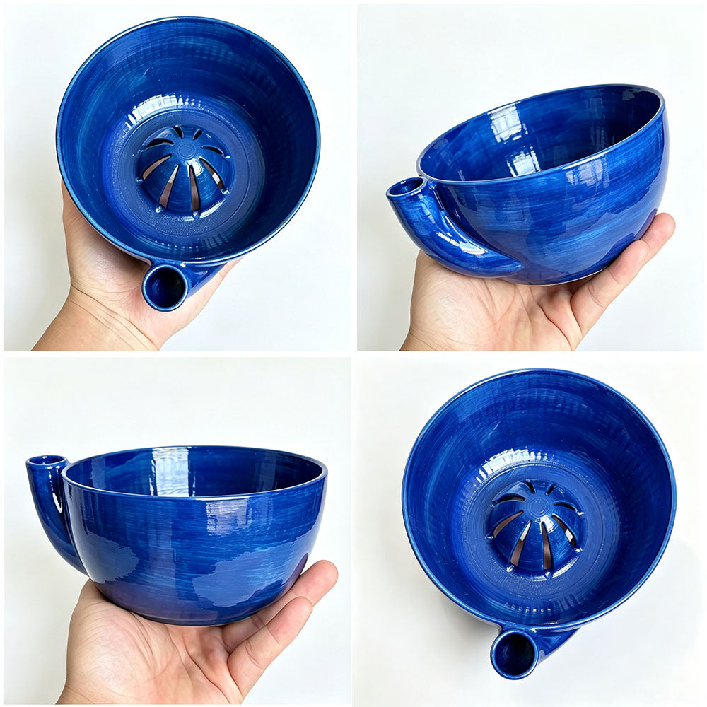 PLA Swirl Colander Bowl for Washing Draining and Serving - Blue
