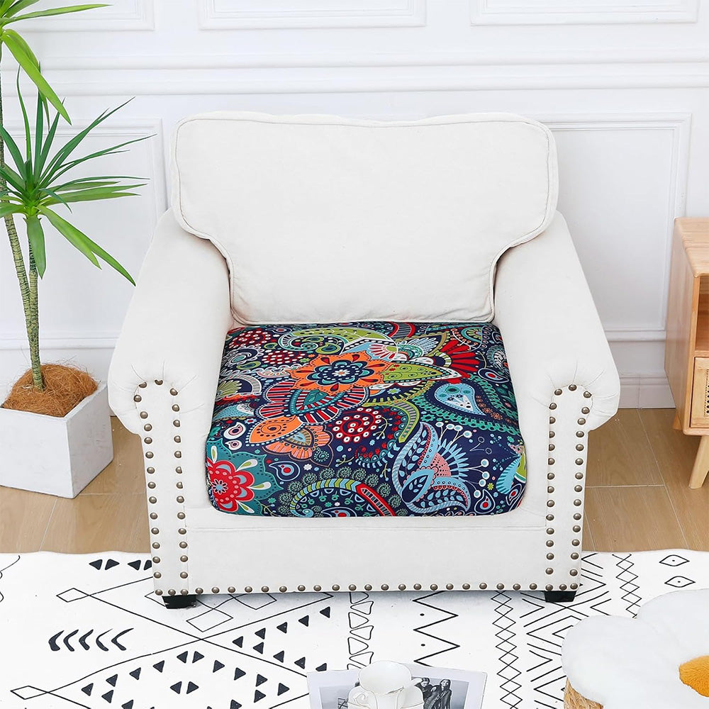 4Pcs Patio Stretchable Seat Cushion Covers for Furniture-Blue