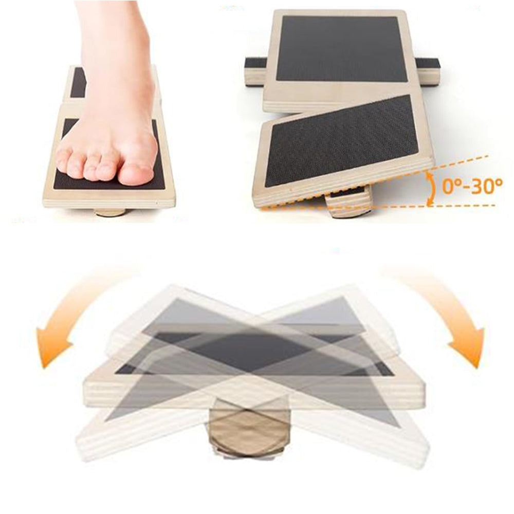 Ankle Balance Training Board Foot Strengthener Trainer Wooden Stability Exercises Pad