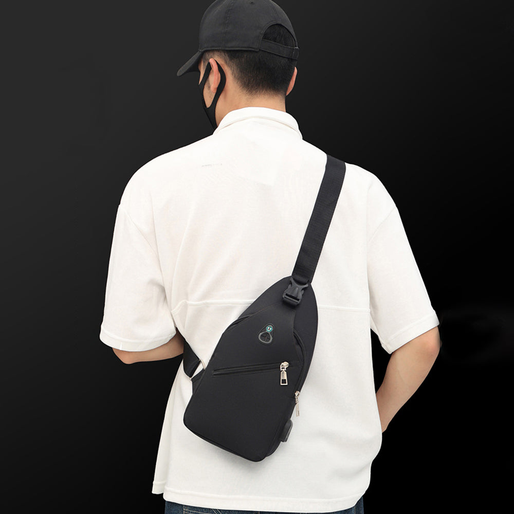 Crossbody Bag Casual Sling Bag Multi-Pocket Chest Bag Black