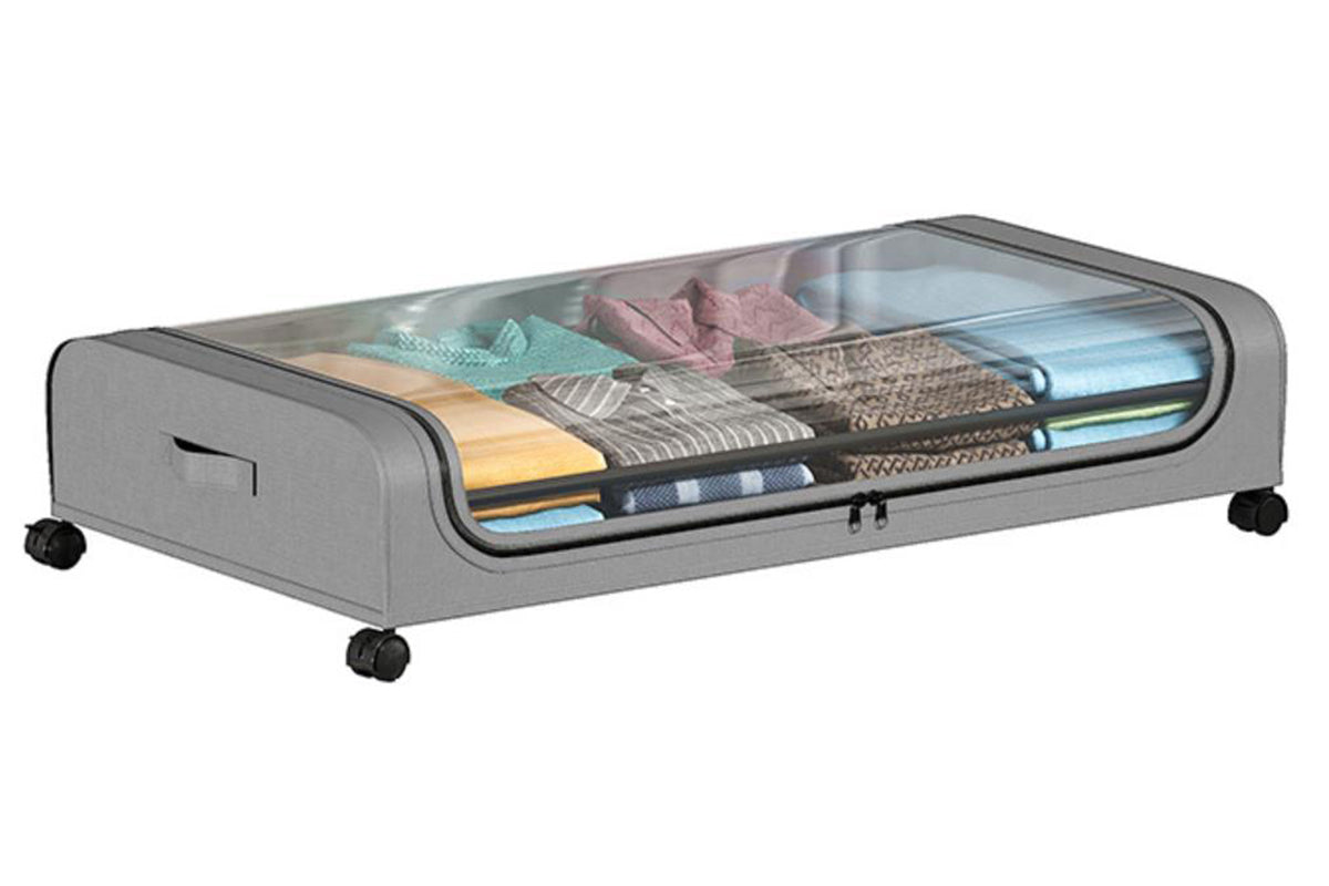 32L Under Bed Storage Container with Wheels Under Bed Shoe Storage with Handles for Clothes Shoe Blanket Toy Book