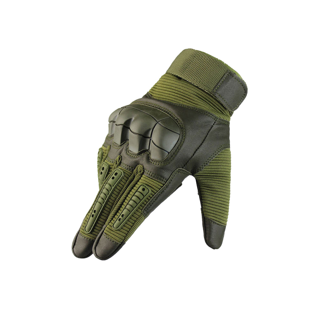 Full Finger Touch Screen Tactical Gloves Hard Knuckle Mitt for Motor Cycle Biking Racing Sports Green