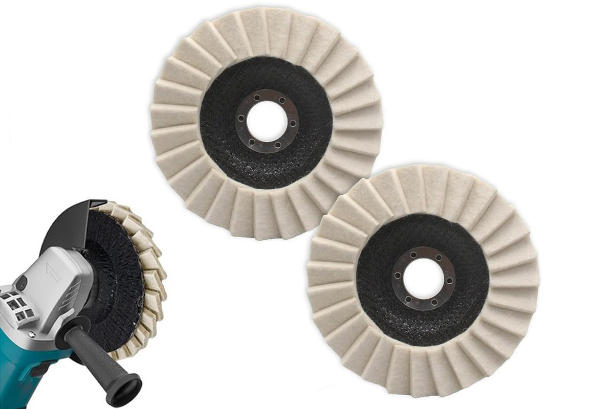 6Pcs Wool Felt Flap Buffing Grinding Shutter Wheels for Angle Grinder Marble Stone