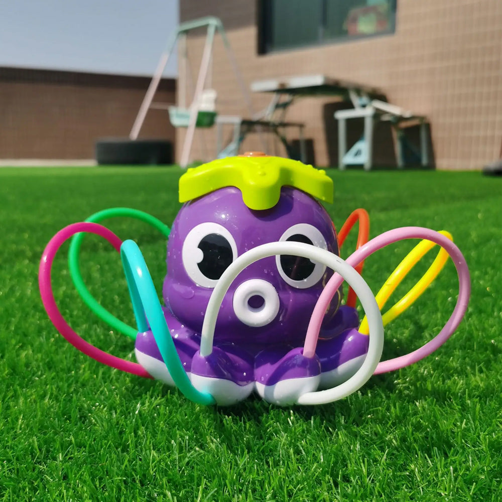 Outdoor Water Spray Sprinkler Funny Octopus Sprinkler Toys for Kids and Toddlers Purple
