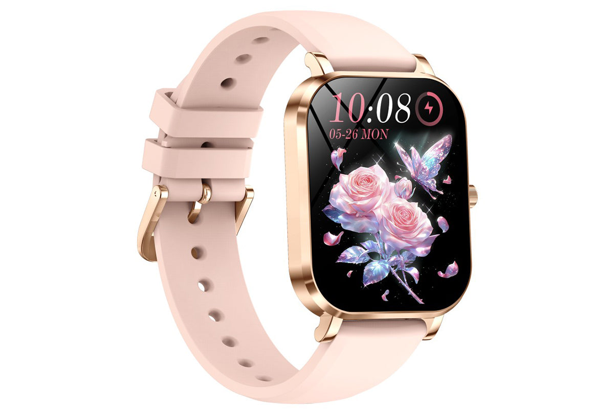 Smart Watch Bluetooth Call Make Calls Musics Fitness Tracker Heart Rate Sleep Monitor -Pink