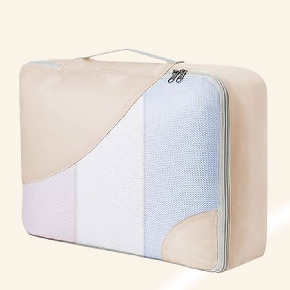 8Pcs Set Travel Packing Cubes Compression Storage Bags for Suitcases Beige