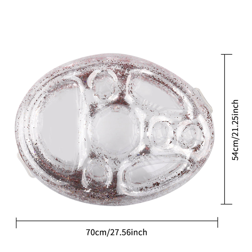 2pcs Inflatable Drink Holder Floating Holder with 8 Holes for Pool Drink-Transparent