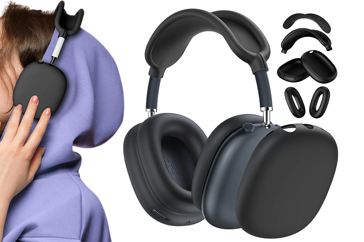 Silicone Case Cover for AirPods Max with Ear Pad Case Cover and Ear Cups Cover-Black
