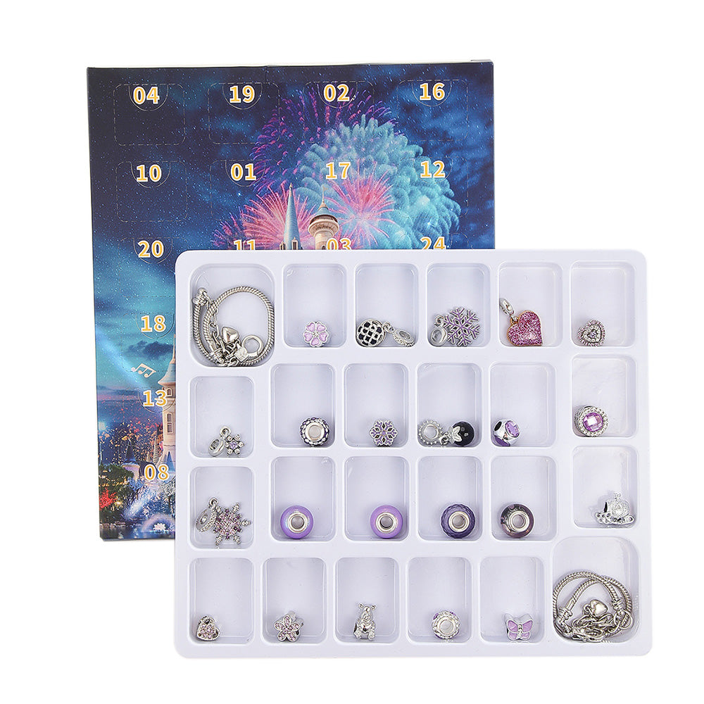 Advent Calendar Charm Bracelets for Girls ¨C 24-Day Xmas Countdown Calendar Purple