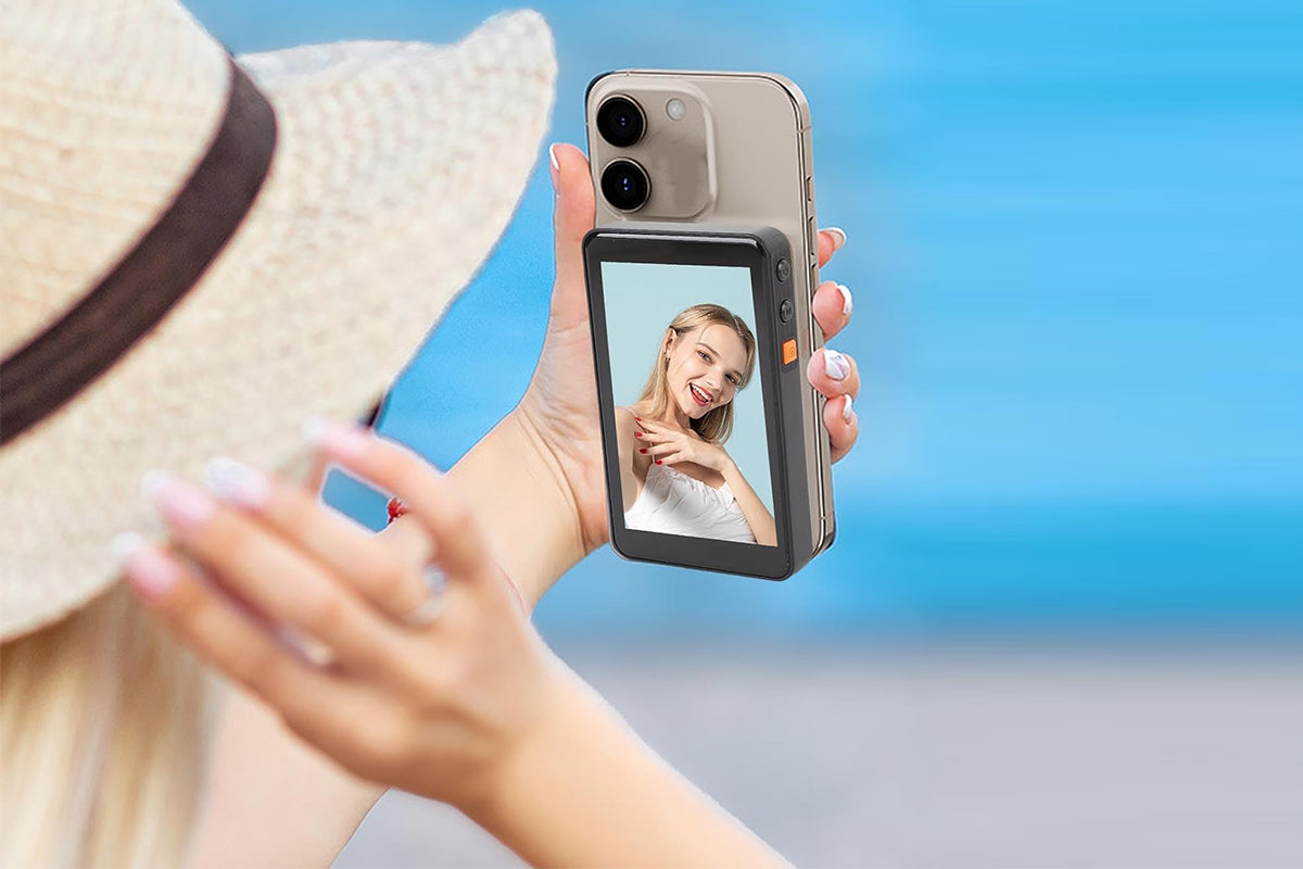 Vlog Selfie Monitor Screen Attractive Back Camera Monitor for Vlog Live TikTok-Black