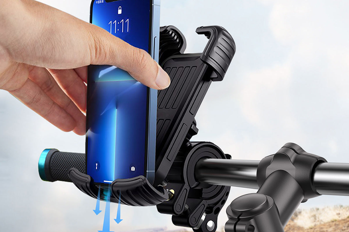 Aluminum Alloy 360-Degree Rotating Bike & Motorcycle Phone Holder for 4.7-6.8 Inch Smartphones