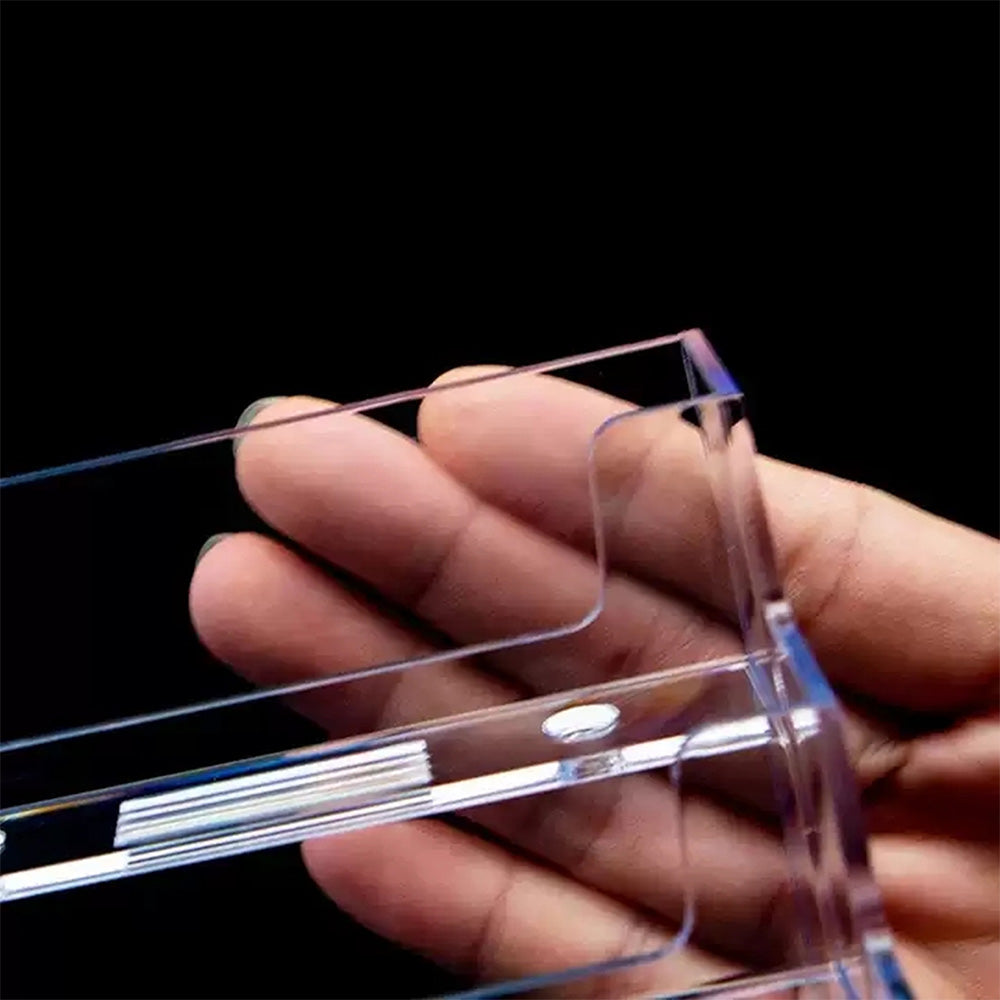 4Pcs Business Card Holder for Desk Clear Plastic Business Card Display Stand