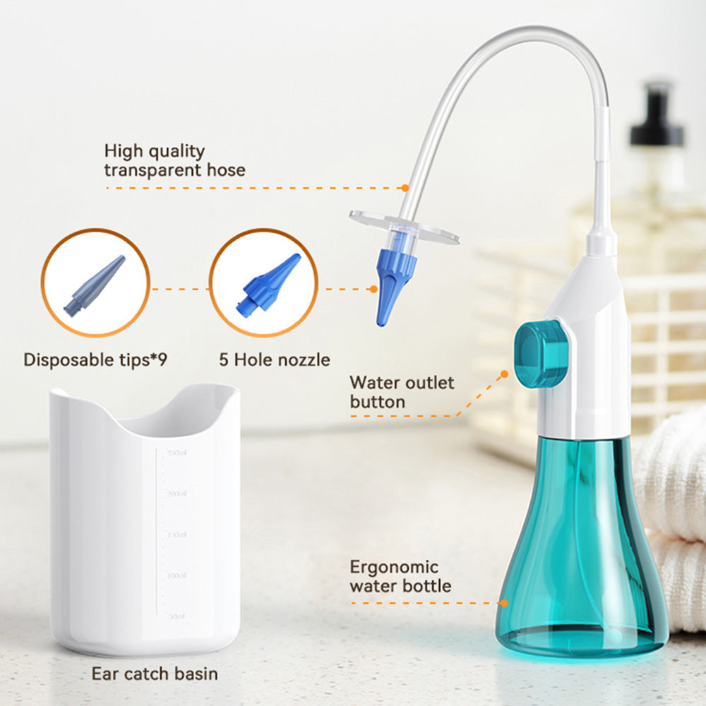 Manual Ear Irrigation Flushing Cleaner Kit Ear Wax Removal Tools Green