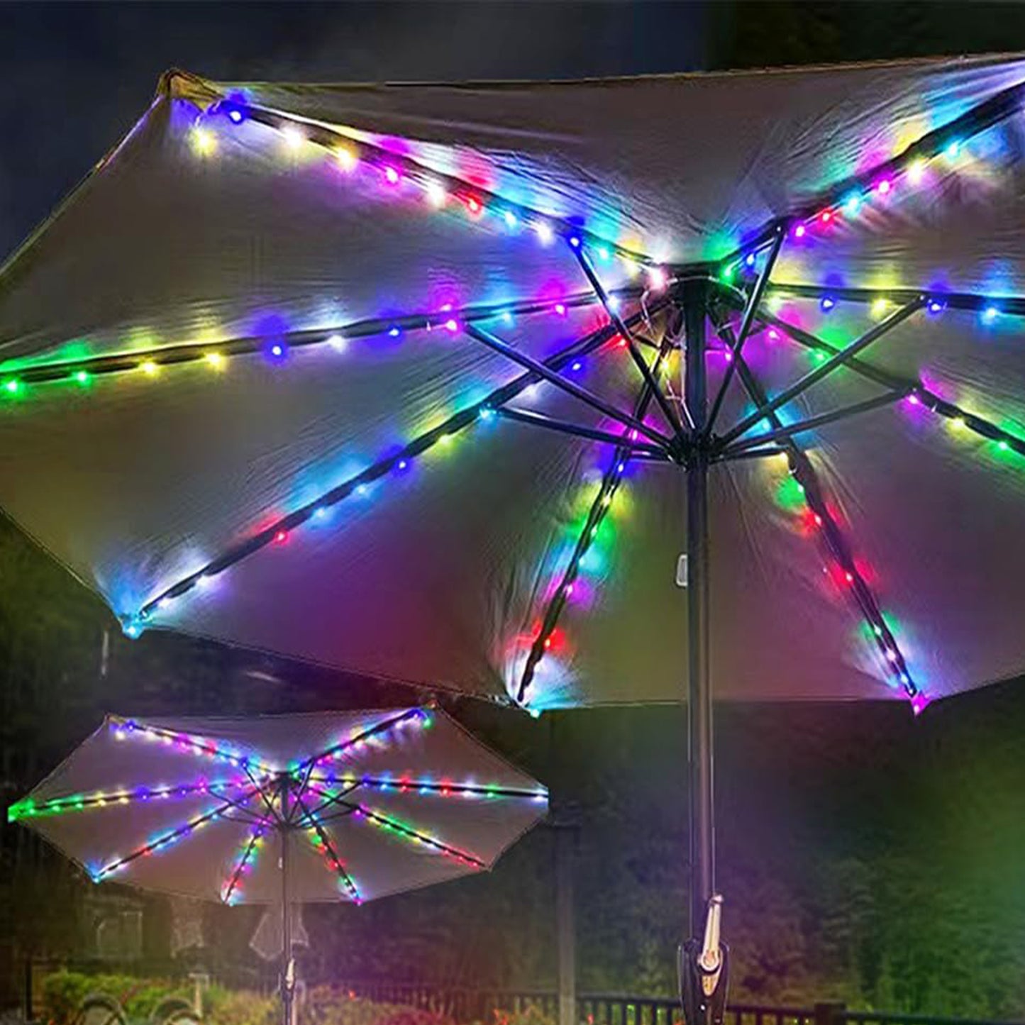 104 LED Solar Patio Umbrella String Lights -Multi Colour