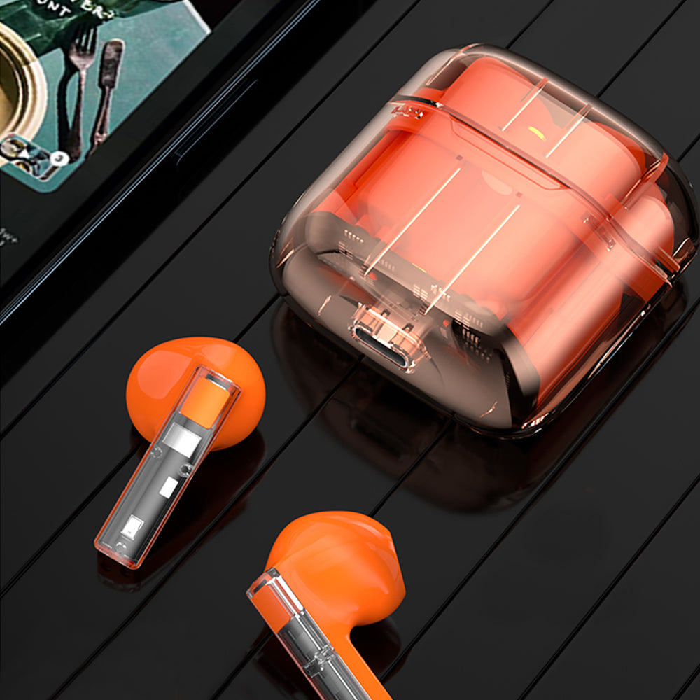 Wireless Earbuds Bluetooth 5.3 Sports Headphones Stereo Earphone Orange