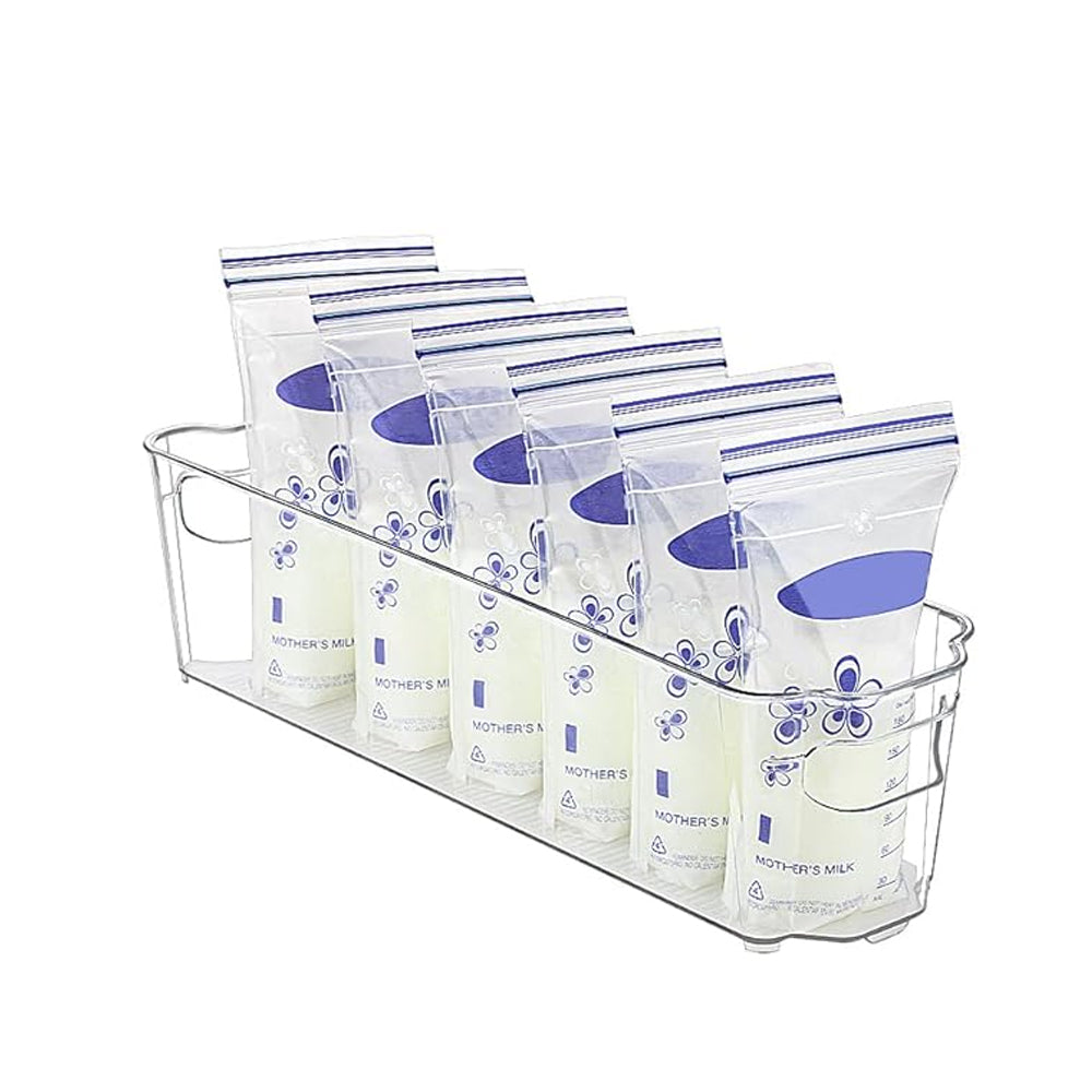Set of 2Pcs Storage Box Refrigerator Food Storage Container Fridge Organizer with Handle
