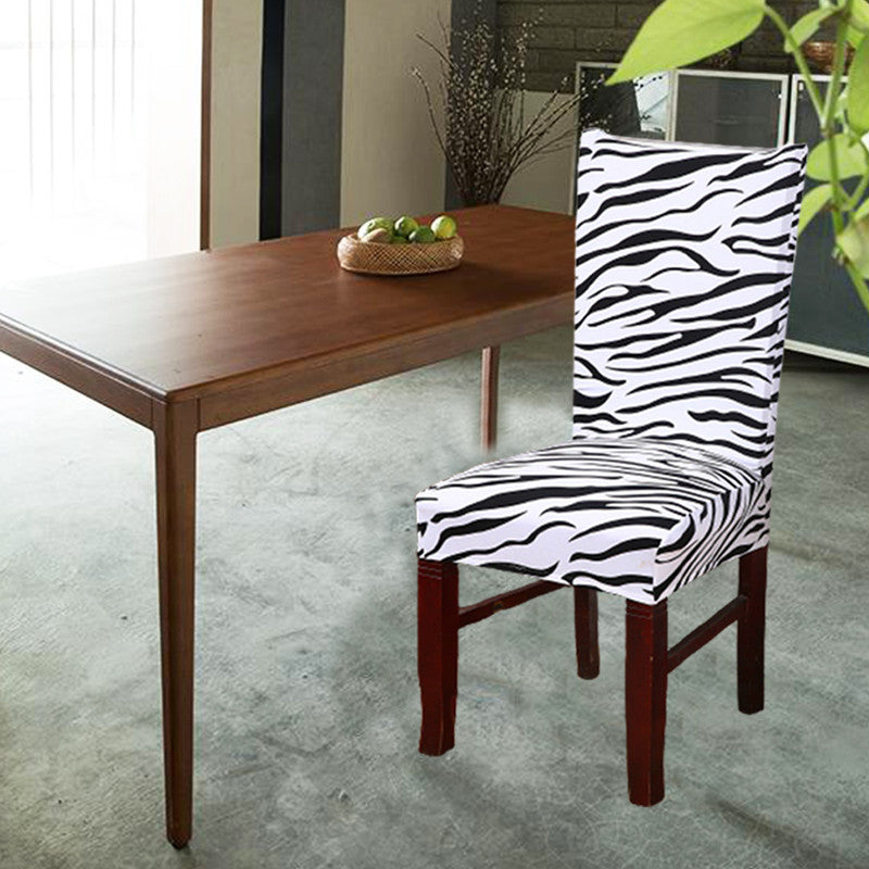 Zebra Printed Stretch Dining Chair Covers Removable Soft Chair Protector Dining Chair Slipcovers Home Decor for Home Kitchen Hotel Party Wedding Dining Room