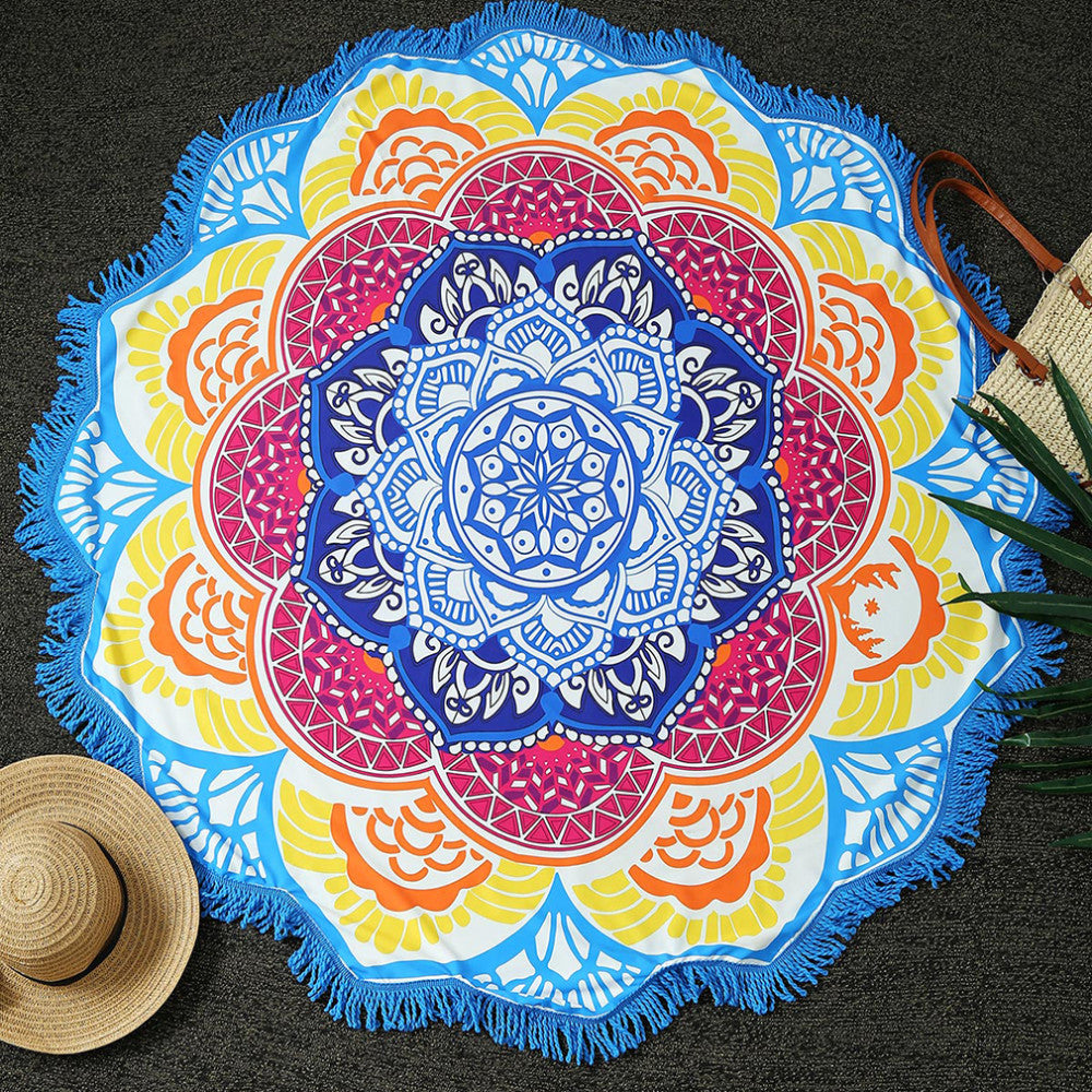 Bohemian Lotus Flower Beach Towel Blanket