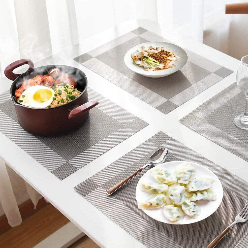 4pcs/8pcs Non-slip Insulation Placemats Washable PVC Table Mats Heat-Resistant Placemats